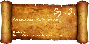 Szendrey Sándor névjegykártya