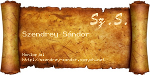 Szendrey Sándor névjegykártya