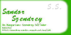 sandor szendrey business card